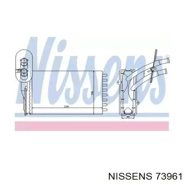 Радіатор пічки (обігрівача) Nissens 73961 ціна, від 20.84 USD