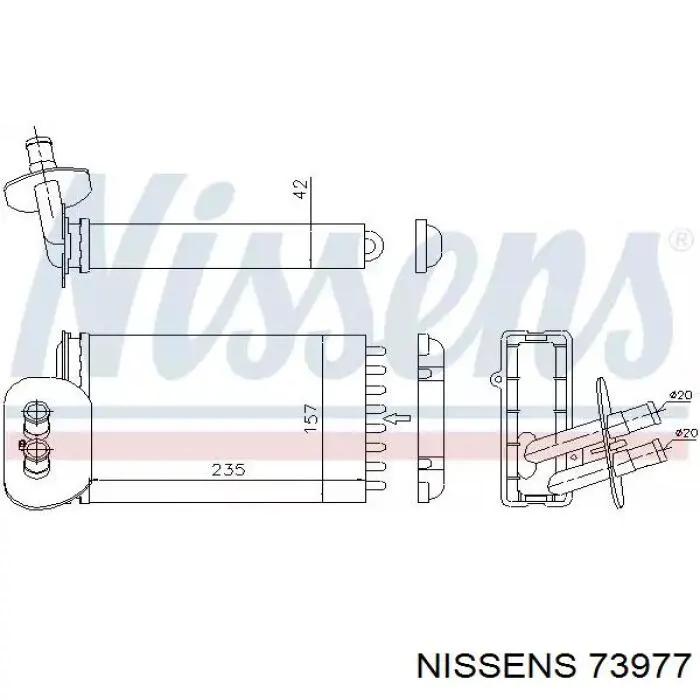 73977 Nissens Радіатор опалювача салону
