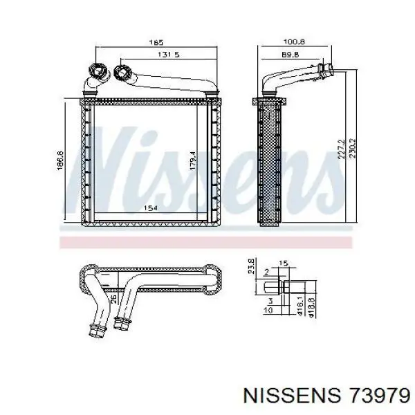 Радіатор пічки (обігрівача) 73979 Nissens