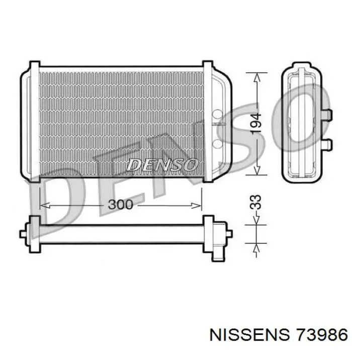 73986 Nissens радіатор пічки (обігрівача)