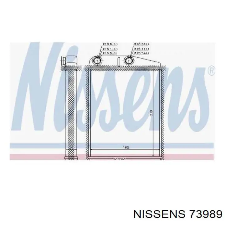 Радіатор пічки 73989 Nissens