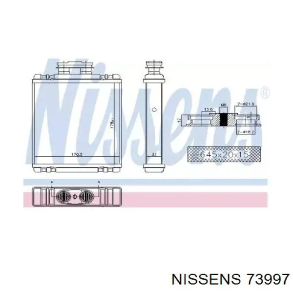 73997 Nissens радіатор пічки (обігрівача)