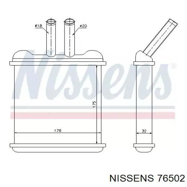 76502 Nissens радіатор пічки (обігрівача)
