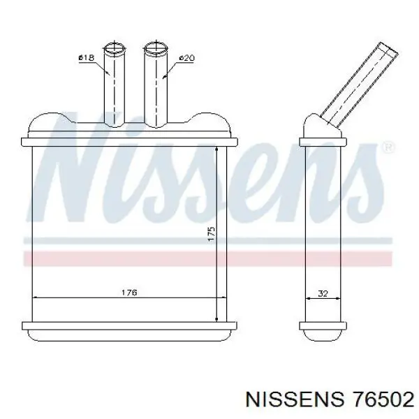 Радіатор пічки (обігрівача) Nissens 76502 ціна, від 32.54 USD