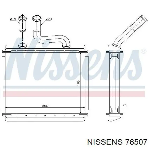 76507 Nissens радіатор пічки (обігрівача)