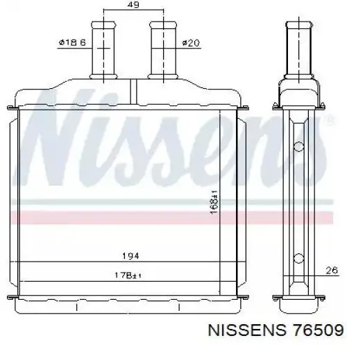 76509 Nissens радіатор пічки (обігрівача)
