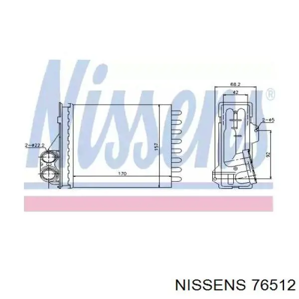 Радіатор пічки (обігрівача) Nissens 76512 ціна, від 30.78 USD