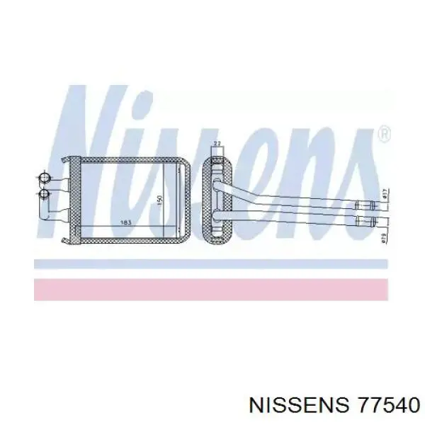 Радіатор пічки (обігрівача) Nissens 77540 ціна, від 64.68 USD