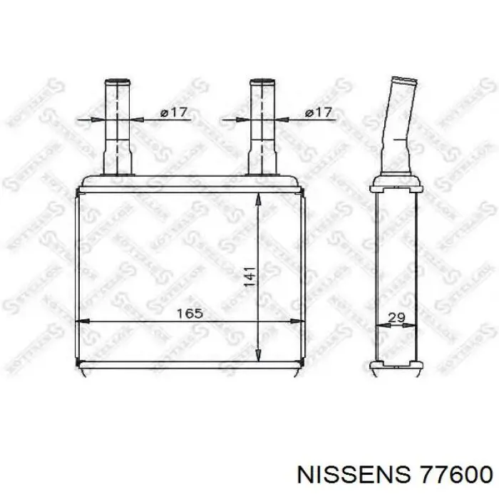 Радіатор пічки (обігрівача) Nissens 77600 ціна, від 48.60 USD