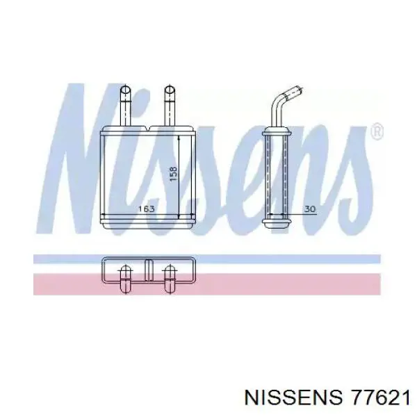 77621 Nissens Радіатор опалювача салону
