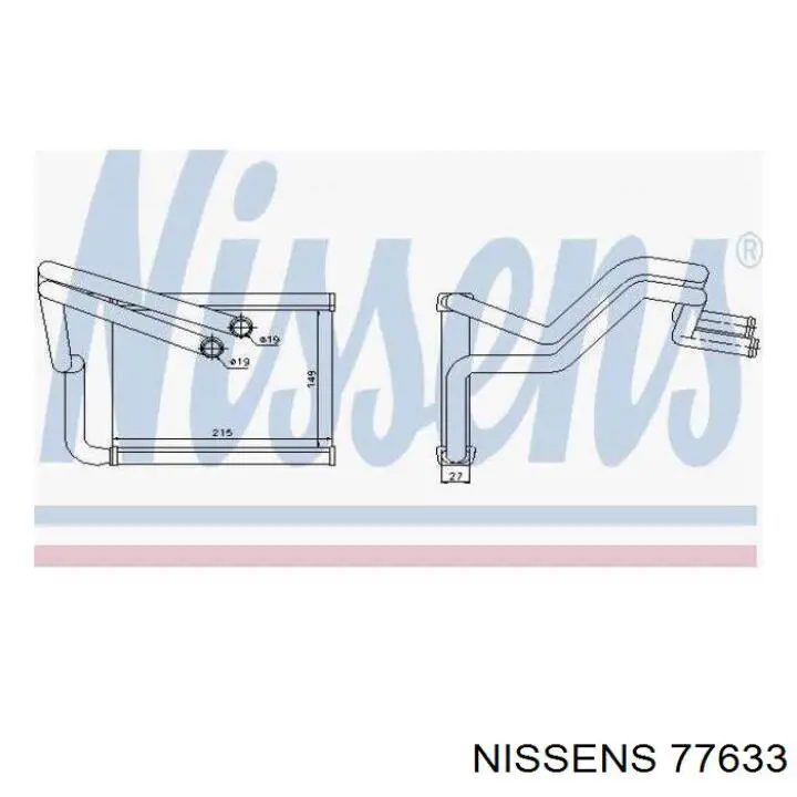 77633 Nissens радіатор пічки (обігрівача)
