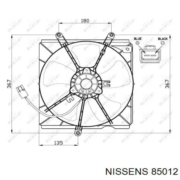 Купити 85012 Nissens Дифузор радіатора охолодження, в зборі з двигуном і крильчаткою