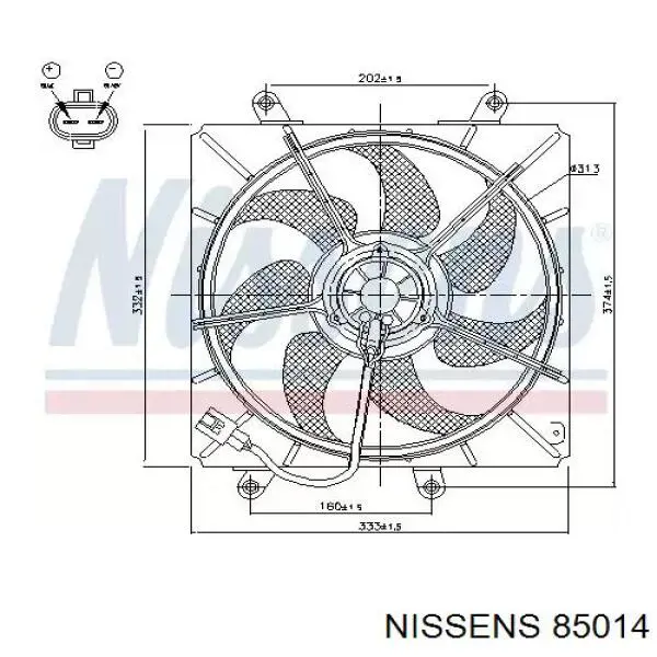 85014 Nissens двигун вентилятора системи охолодження