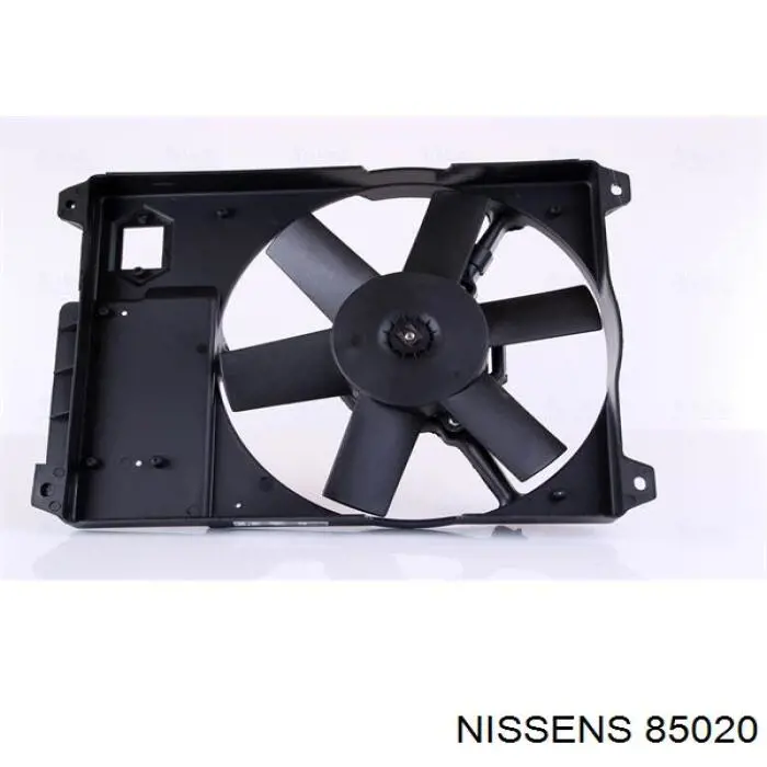 85020 Nissens дифузор радіатора охолодження, в зборі з двигуном і крильчаткою