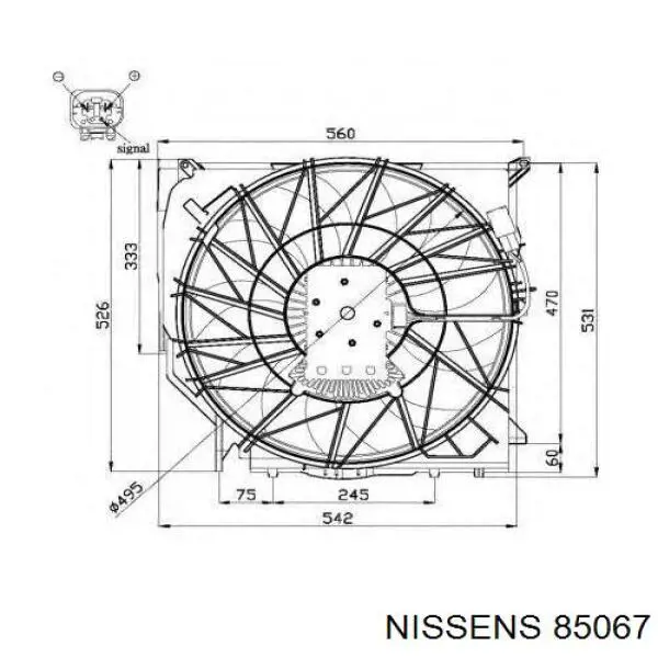 Дифузор радіатора охолодження, в зборі з двигуном і крильчаткою Nissens 85067 ціна, від 363.44 USD