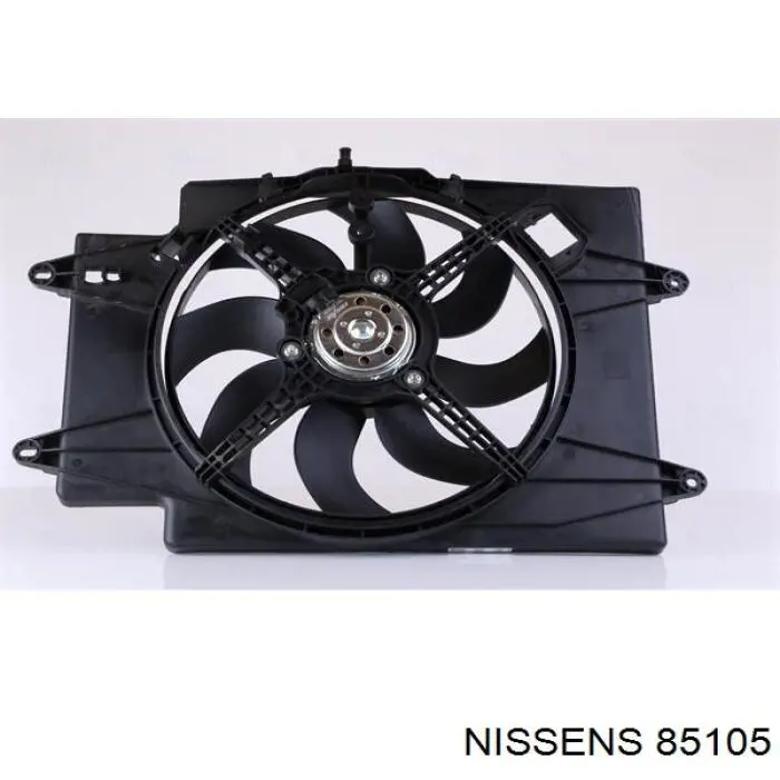 85105 Nissens дифузор радіатора охолодження, в зборі з двигуном і крильчаткою