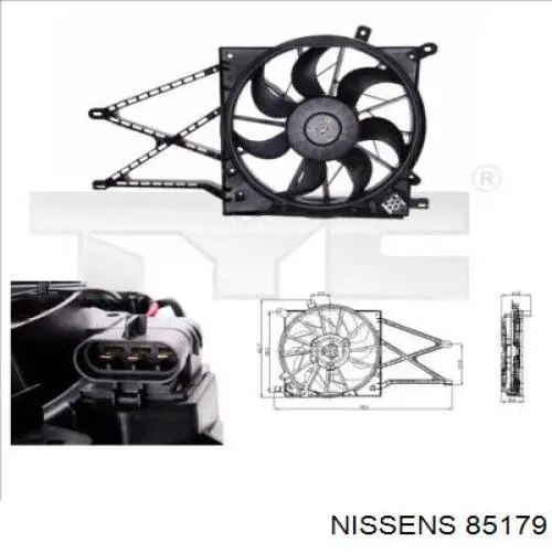 Дифузор радіатора охолодження, в зборі з двигуном і крильчаткою Nissens 85179 ціна, від 84.44 USD
