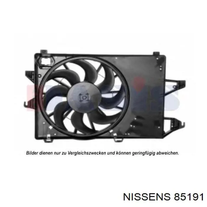 Дифузор радіатора охолодження, в зборі з двигуном і крильчаткою Nissens 85191 ціна, від 103.05 USD