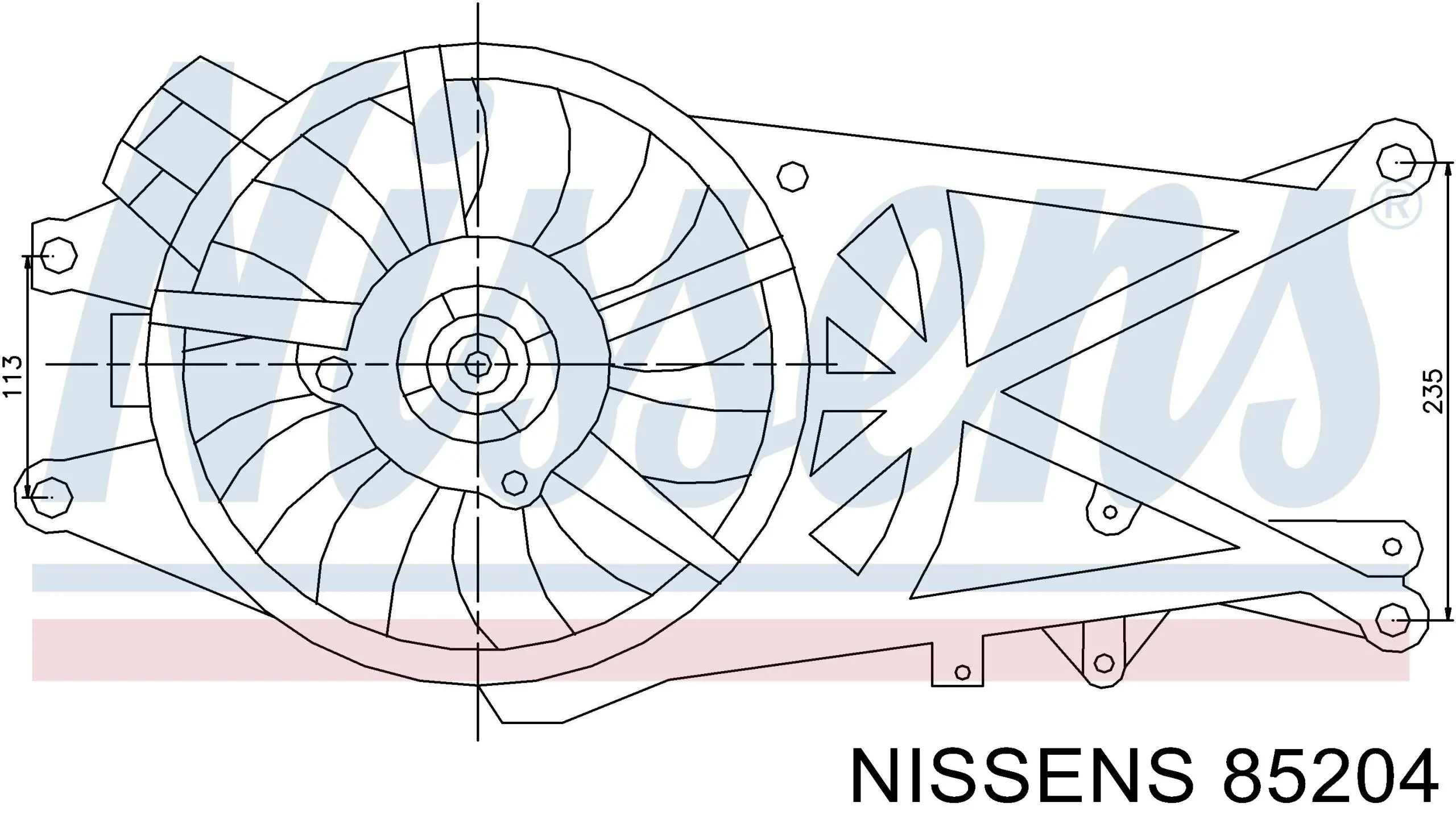 Дифузор радіатора охолодження, в зборі з двигуном і крильчаткою Nissens 85204 ціна, від 96.79 USD