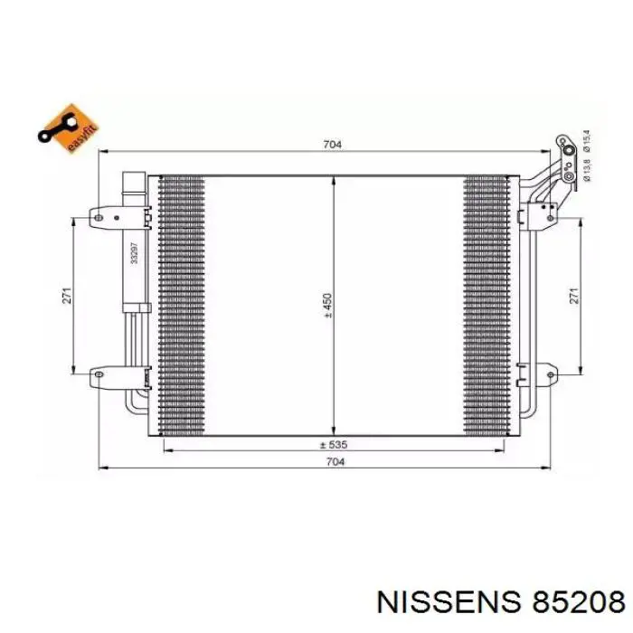 85208 Nissens дифузор радіатора охолодження, в зборі з двигуном і крильчаткою