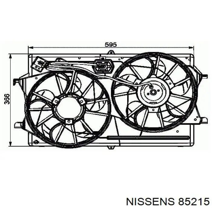 Купити 85215 Nissens Дифузор радіатора охолодження, в зборі з двигуном і крильчаткою