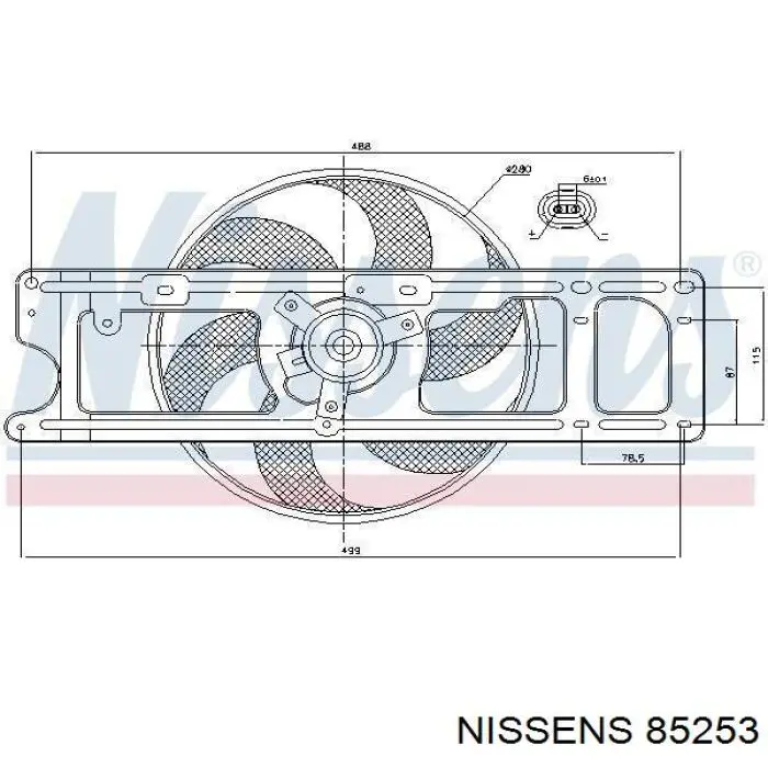 85253 Nissens вентилятор/крильчатка радіатора охолодження