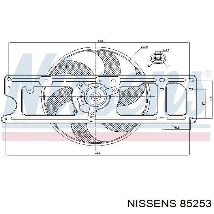 Вентилятор/крильчатка радіатора охолодження 85253 Nissens