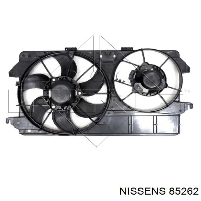 85262 Nissens дифузор радіатора охолодження, в зборі з двигуном і крильчаткою