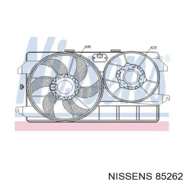 Купити 85262 Nissens Дифузор радіатора охолодження, в зборі з двигуном і крильчаткою
