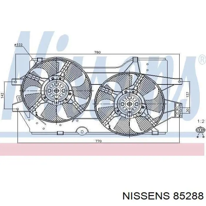 85288 Nissens електровентилятор охолодження в зборі (двигун + крильчатка)