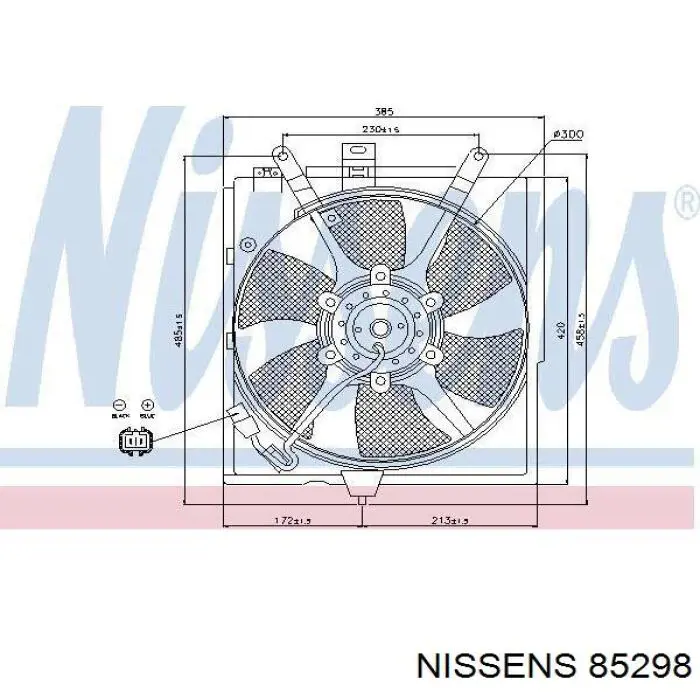 85298 Nissens електровентилятор охолодження в зборі (двигун + крильчатка)