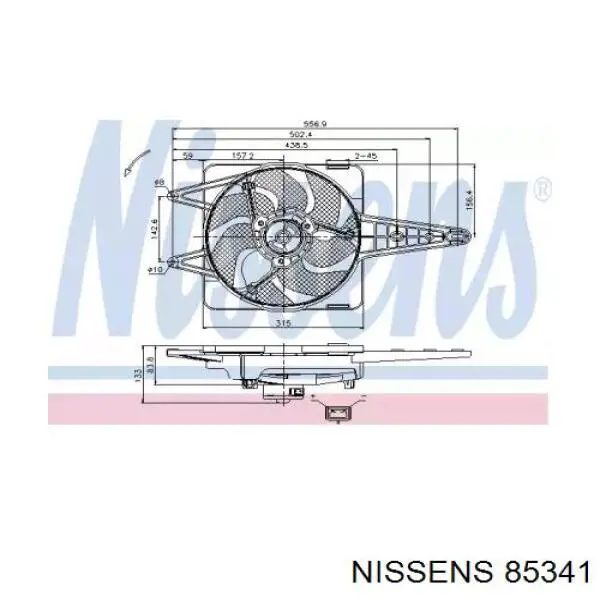 Купити 46515058 Fiat/Alfa/Lancia Дифузор радіатора охолодження, в зборі з двигуном і крильчаткою