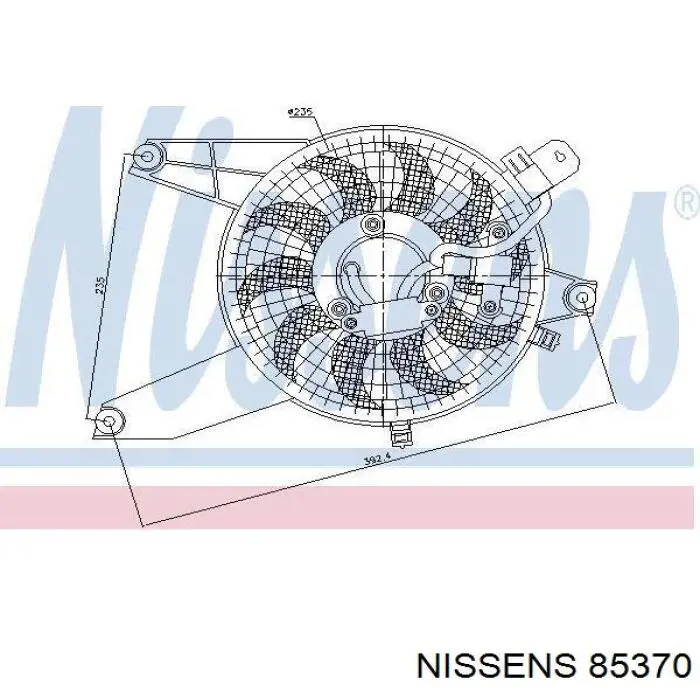 Дифузор радіатора кондиціонера, в зборі з крильчаткою і двигуном Nissens 85370 ціна, від 141.31 USD