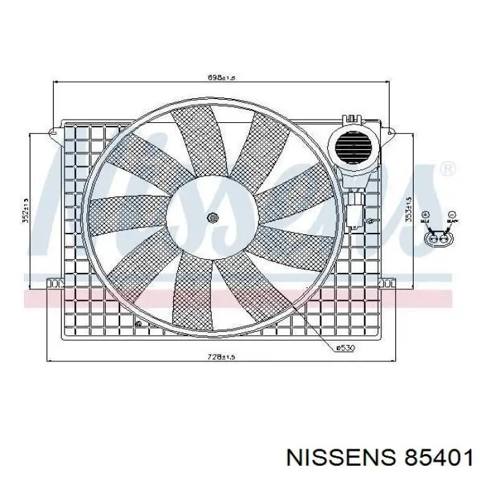 Купити 85401 Nissens Електровентилятор охолодження в зборі (двигун + крильчатка)