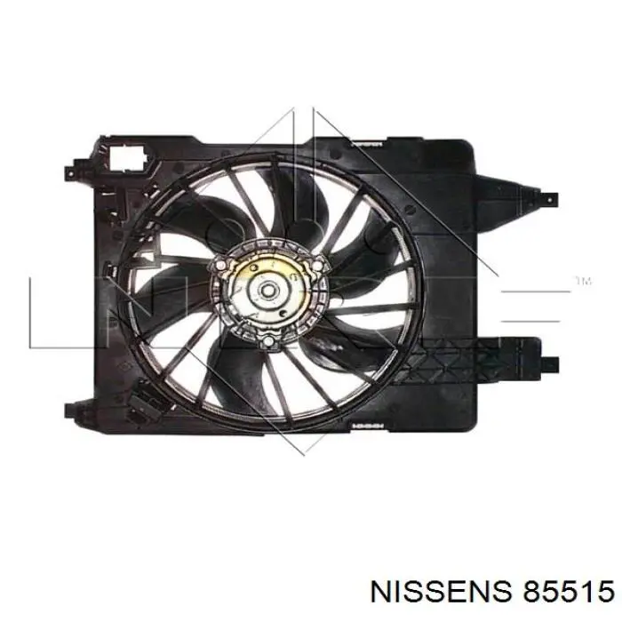 85515 Nissens дифузор радіатора охолодження, в зборі з двигуном і крильчаткою