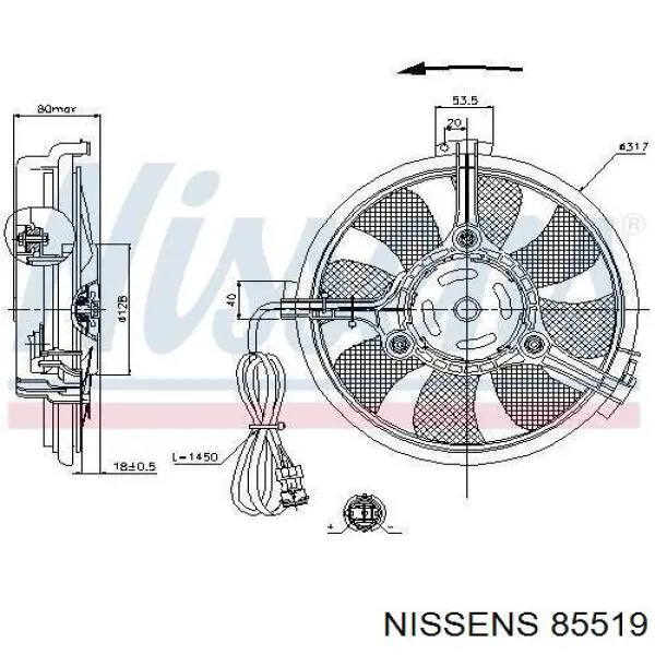 Вентилятор радіатора Nissens 85519 ціна, від 54.82 USD