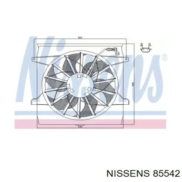 85542 Nissens електровентилятор охолодження в зборі (двигун + крильчатка)