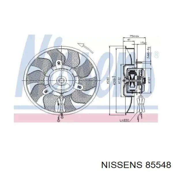 Купити 85548 Nissens Електровентилятор охолодження в зборі (двигун + крильчатка)