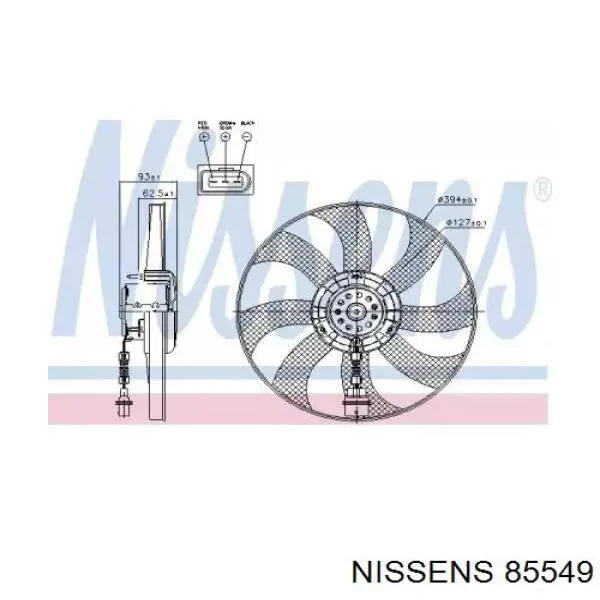 85549 Nissens електровентилятор охолодження в зборі (двигун + крильчатка)