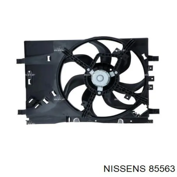 85563 Nissens дифузор радіатора охолодження, в зборі з двигуном і крильчаткою