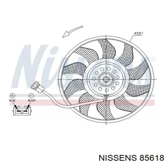Вентилятор/крильчатка радіатора охолодження Nissens 85618 ціна, від 49.35 USD