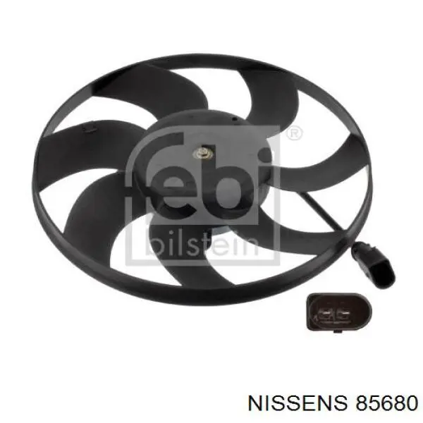 85680 Nissens електровентилятор охолодження в зборі (двигун + крильчатка, правий)