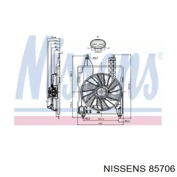 Дифузор радіатора охолодження, в зборі з двигуном і крильчаткою Nissens 85706 ціна, від 81.60 USD