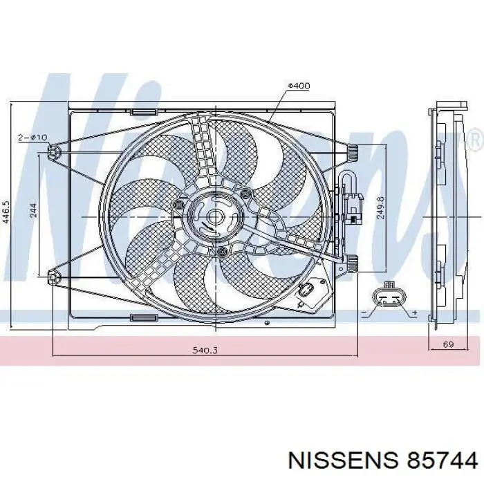 Дифузор радіатора охолодження, в зборі з двигуном і крильчаткою Nissens 85744 ціна, від 87.65 USD