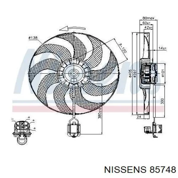 Вентилятор радіатора Nissens 85748 ціна, від 82.39 USD