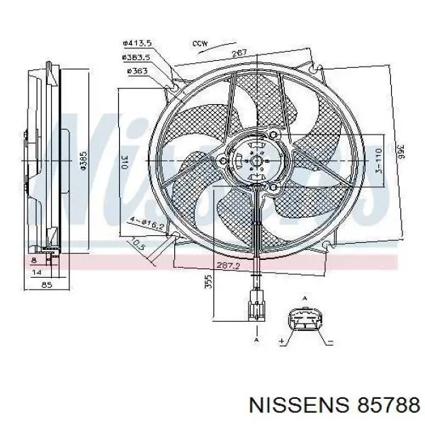 Вентилятор радіатора Nissens 85788 ціна, від 51.60 USD