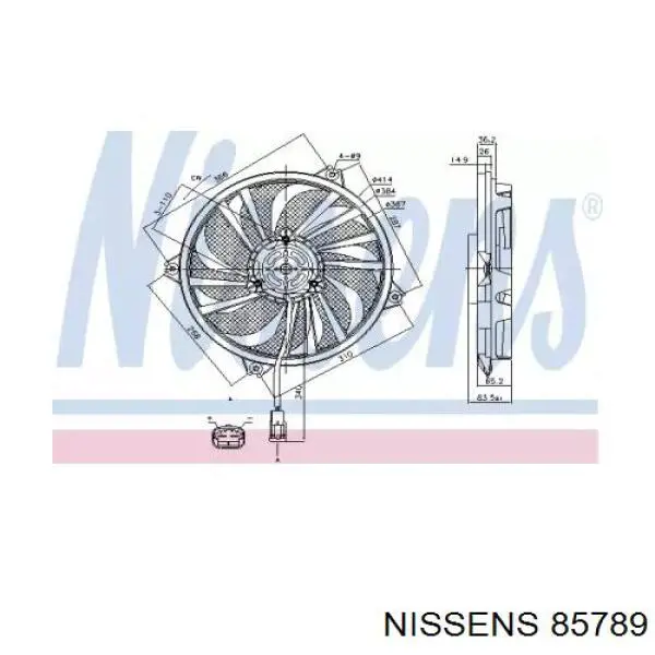 Вентилятор радіатора Nissens 85789 ціна, від 80.18 USD