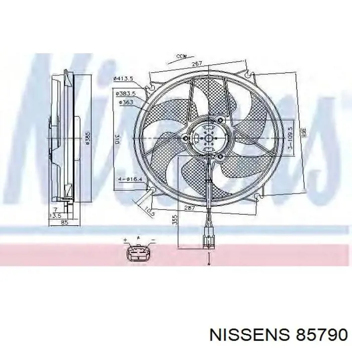 Купити 85790 Nissens Електровентилятор охолодження в зборі (двигун + крильчатка)