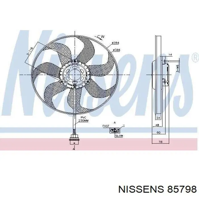 Вентилятор радіатора Nissens 85798 ціна, від 77.45 USD