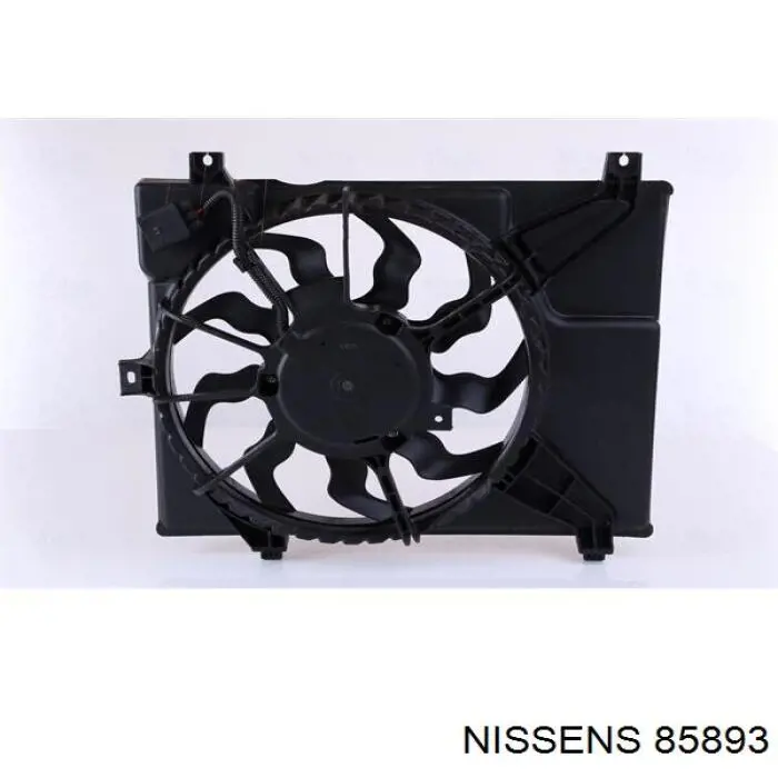 85893 Nissens дифузор радіатора охолодження, в зборі з двигуном і крильчаткою